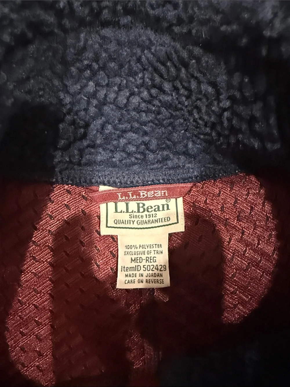 L.L. Bean Navy Fleece Vest with Red Trim